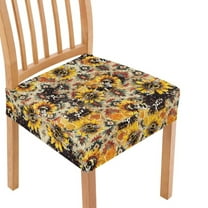 SEANATIVE Southwest Aztec Chair Covers for Dining Chairs Set of 2 Sunflower Chair Seat Covers Dining Protective Cover with Elastic Band Women's Dressing Stools Covers Indoor Home Decor