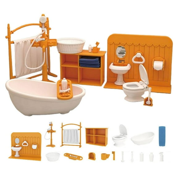 Lttoisl® Doll house Mini Furniture Bathroom Set Toys Basin Faucet Accessories GXK I8A1