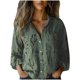 thumbnail image 1 of Vestidos Casuales Para Mujer, Blusas De Mujer De Moda Camisa informal holgada de manga larga con estampado de imitación de lino para mujer, 1 of 6