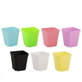 thumbnail image 2 of Nvzi-a 10 pieces thick plastic square succulent plant flowerpot without tray transparent color seedling pot succulent plant pot 7 * 7cm, 2 of 4