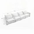 thumbnail image 5 of Modern Green Corduroy 4-Seater Sofa for Living Room with 4 Waist Pillows and 10 Combination Options, 5 of 10