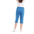 thumbnail image 2 of CATALOG CLASSICS Womens Capri Pants with pockets Elastic Waist Pants - Lapis Blue, 1X, 2 of 6