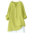 thumbnail image 4 of kamemir Summer Tops for Women 2025 Shorts Sleeve Womens Tops Dressy Casual Blouses for Women 2025 Trendy V Neck T Shirts Summer Clothes(Yellow,S), 4 of 4