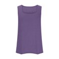 thumbnail image 4 of Htigea Clearance Womens Tank Tops Summer Square Neck Sleeveless T Shirts Loose Casual Tunic Tops for Leggings Today Sales Purple,L, 4 of 6