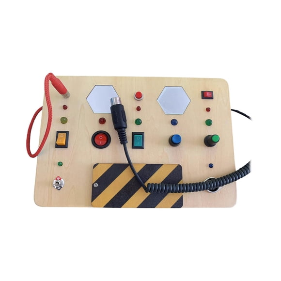 Tablero ocupado de madera, juguete con interruptor, juguete sensorial, habilidades motoras finas, juguete Montessori, juguete de madera para regalos Sunnimix tablero ocupado