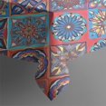 thumbnail image 5 of Red Floral Square Pattern Rectangle Tablecloth 60"x102",Waterproof Polyester Rectangle Table Cloth, Wipeable Spillproof Polyester Tablecloth for Dining, Camping, Indoor and Outdoor, 5 of 6