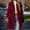 Red, variant on Womens Notched Lapel Collar Double Breasted Pea Coat Winter Wool Blend Over Coats Long Jackets White XXL