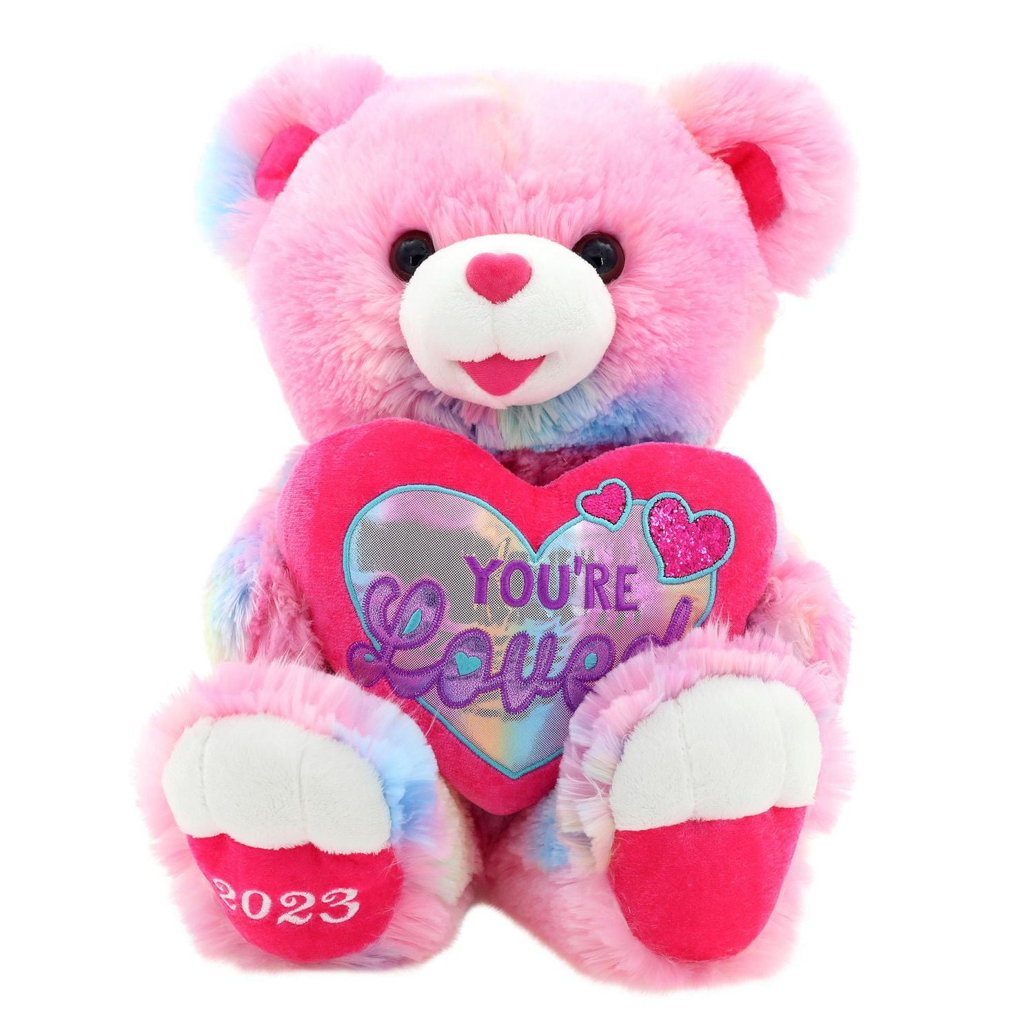 Way to Celebrate Valentine’s Day Sweetheart Teddy Bear 2023, Rainbow