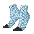 thumbnail image 3 of Salouo Blue Fish Scale Texture Pattern Unisex Middle Tube Socks,Middle-Finger Knee High Socks Over The Calf Tube Stocking Crew Stockings for Women and Men Tube Socks, 3 of 8