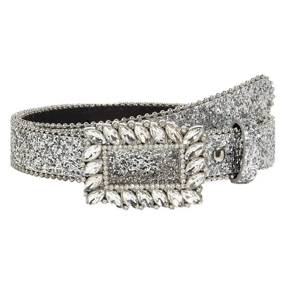Milageto Women Rhinestone Belt Cowgirl Punk Waistband Belt for Shopping Dating Travel