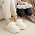 thumbnail image 2 of Zapatillas de algodón de invierno desmontables para el hogar, interiores, antideslizantes, impermeables, con forro polar, con punta cerrada, para mujer, 2 of 5