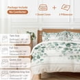 thumbnail image 6 of 3 Piece Eucalyptus Leaves Duvet Cover Set Twin Size,Microfiber Comforter/Quilt Cover with Corner Ties and 2 Pillowcases,Spring Summer Botanical Watercolor All Season Soft Bedding with Zipper Closure, 6 of 8