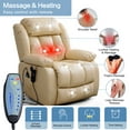 thumbnail image 5 of AHOMELI Dual Motor Real Leather Living Power Remotes Adjustable And Backrest Recliner Chair, Beige, 5 of 9