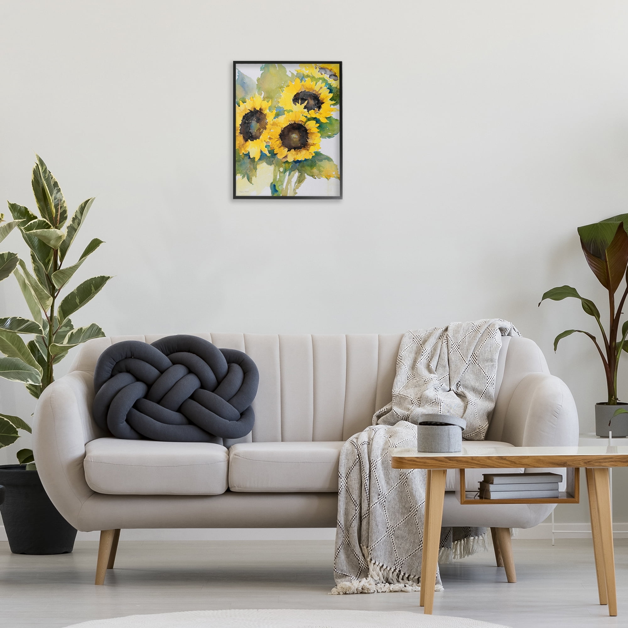 Stupell Industries Blooming Sunflower Bundle Botanical & Floral Painting Black Framed Art Print Wall Art, 16 x 20