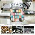 thumbnail image 6 of Yayeee Ashtray with Lid for Cigarette Smokeless Stainless Steel Home Ash Holder, Colorful Checkered Pattern, 6 of 7