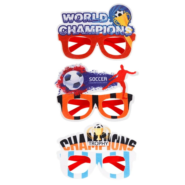3 piezas de gafas de sol para fiesta de fútbol 2022, gafas novedosas para el mundial, accesorios para fotomatón, suministros para recuerdos de fiesta de fútbol de la Copa del Mundo 2022