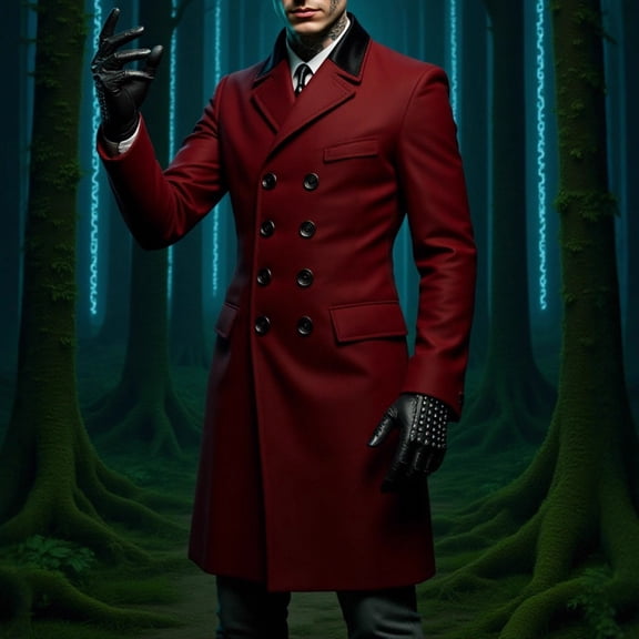 Mens Wool Blend Casual Trench Coat Notched Collar Lapel Long Jacket Peacoat Double Breasted Classic Winter Overcoat