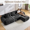 thumbnail image 3 of MELLCOM 104'' Modular Sectional Boneless Couch, L Shaped Corner Sofa with Deep Seat＆Wide Armrest Design, Cloud Couch for Living Room, Bedroom, No Assembly Required (Black), 3 of 5