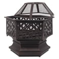 thumbnail image 4 of Cfowner 24" Heavy Duty Metal Fire Pit Hexagon Stove with Poker for Outdoor, Black, 4 of 8