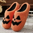 thumbnail image 2 of Halloween Slippers for Women Men Cute House Bedroom Slip on Shoes Memory Foam Indoor Outdoor Couple Slippers Gifts, 2 of 6