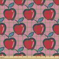 thumbnail image 2 of Ambesonne Abstract Fabric by the Yard Upholstery, Repetitive Apples Art, 5 Yards, Pastel Pink and Dark Coral, 2 of 5