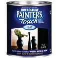 RustOleum 1976502 Painter's Touch Latex Paint, Quart, Flat Black