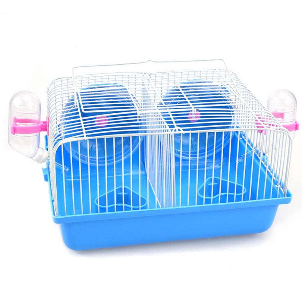 OUNONA Hamster Isolation Cage Blue Premium Plastic and Iron Wire Safe and Durable