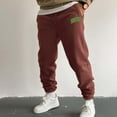 thumbnail image 2 of Zszcpp Work Pants Men Letter Print Solid Pockrt Daily Life Sports Long Running Cool Trousers Casual Trouser, 2 of 4