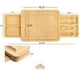thumbnail image 3 of Large Cheese Board Set Bamboo Charcuterie Serving Platter, 3 of 6
