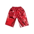 thumbnail image 4 of Haitryli Girls Metallic Shorts Jazz Street Dance Shorts Shiny Dance Hot Short School Stage Show Red 110, 4 of 6
