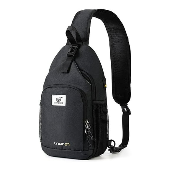 SKYSPER Sling Bag RFID Crossbody Sling Backpack Cross Body Shoulder Bag Travel Hiking Daypack for Women Men, Black