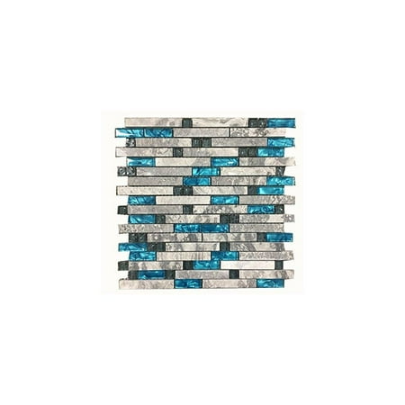 Kitchen Backsplash Wall Art Decoration ocean blue glass nature stone tile kitchen backsplash 3d bath shower accent wall decor gray wave