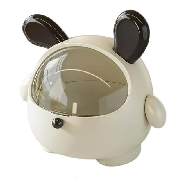 Amzcrzy Trash Can Trash Can Cute Desktop Trash Can with Lid Cute Style Desktop Waste Bin Portable Tabletop Dustbin Storage for Home and Office Bathroom Accessories Home and Kitchen Garbage Can