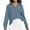 Light Blue, variant on YUGYXL Women's Side Split Sweatshirt Lounge Solid Color Long Sleeve Clothes V Neck Collared Blouses Gray S