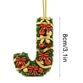thumbnail image 2 of Adornos navideños personalizados para el árbol | Colgantes con monograma de 26 letras y diseño de gorro de Papá Noel, 2 of 5