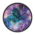thumbnail image 2 of Voice Activated Clock with Glow Light 12 Inch Large Silent Wall Clock Battery Operated for Home Decor Abstract Nebula, 2 of 8