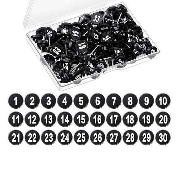 100PCS Flat Push Pins with Numbers 1-100 - Marking Map Tacks - Classroom Organization Supplies - Small Thumbtacks for Home Office Picture Boards