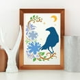 thumbnail image 4 of Crow Flower Corner Stencil for Painting 8.3x11.7inch Reusable Flower Pattern Corner Template Raven Moon Border Painting Stencil Plastic PET Animal Theme Drawing Template for DIY Crafts, 4 of 7
