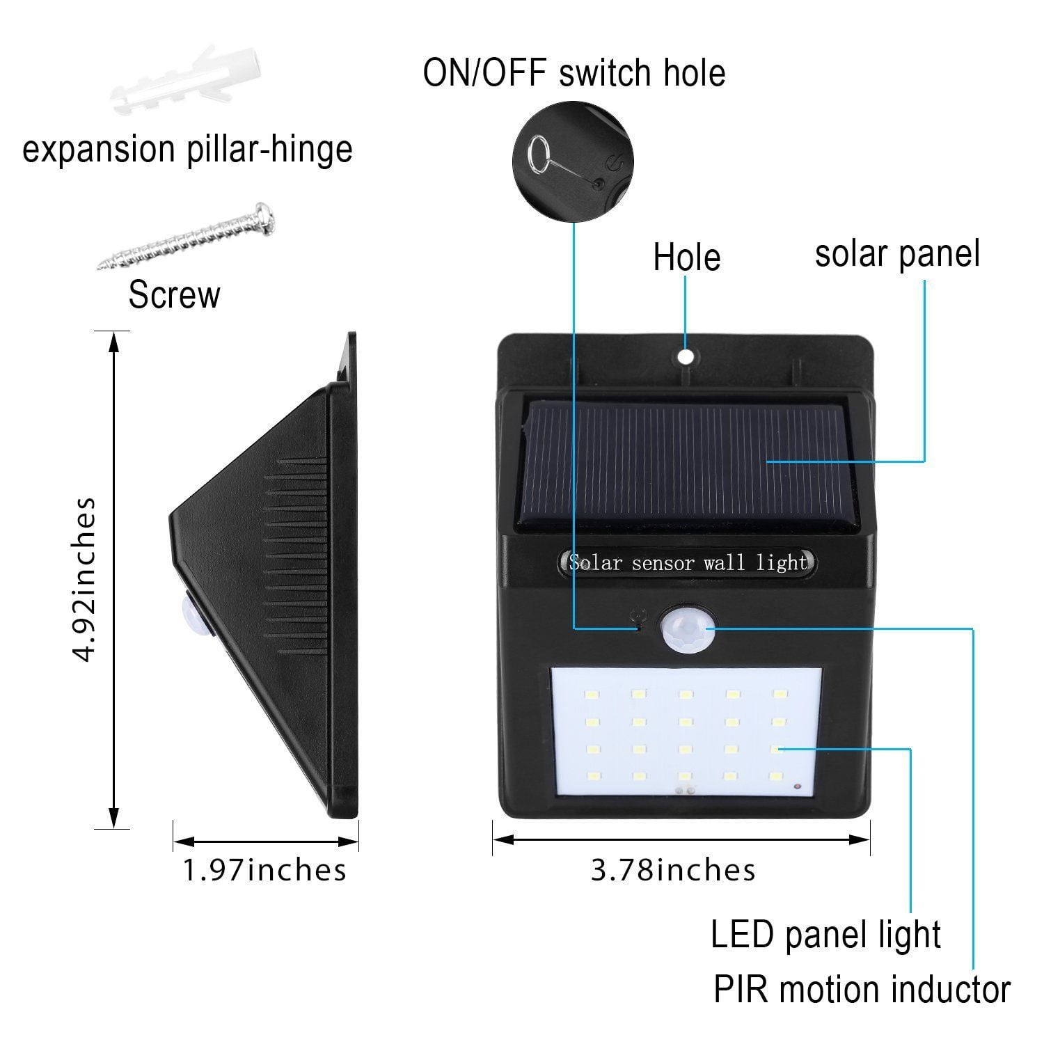Tagital Solar LED Motion Sensor Flood & Security Lights, 20 LEDs, Waterproof, 4-Pack
