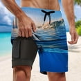 thumbnail image 4 of FINALGANG Mens Casual Beach Print Board Shorts Casual Drawstring Waist Swim Trunks Quick Dry Beach Shorts With Side Pocket For Summer Surfing Daily Wear Blue XXXXL, 4 of 4
