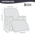 thumbnail image 5 of Timeles Recliner Chair Covers, Stretch Reclining Cover, Recliner Sofa Slipcovers Stripe Jacquard Recliner Couch Covers Furniture Protector Covers for Pet Kid (1 Seater, Dark Gray), 5 of 7