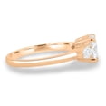 thumbnail image 4 of ESTE ORIGIN 2.00Ct Round Cut Lab-Grown Diamond 4-Claw Basket Trilogy Engagement Ring – Pear Side Stones in 14K Rose Gold for Women, 4 of 7
