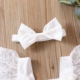 thumbnail image 5 of HNMKIU Girls Lace Romper for Daily Wear Soft Bodysuit with Delicate Floral Design for and Toddlers in Spring Summer White,6-12M, 5 of 9