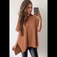 thumbnail image 4 of Suéter Holgado de Corta con Hombros Caídos para Mujer, Color Camello, Talla M, 4 of 9