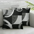 thumbnail image 3 of Nawypu Geometry Pillow Covers Modern Grey Black White Throw Pillow Covers Abstract Square Cushion Covers Geometric Stripe Modern Creative Decorative Pillow Covers Bedroom Decor, 3 of 5