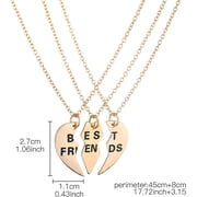 Lux Accessories Best Friends BFF Forever Heart 3 PC Necklace Set