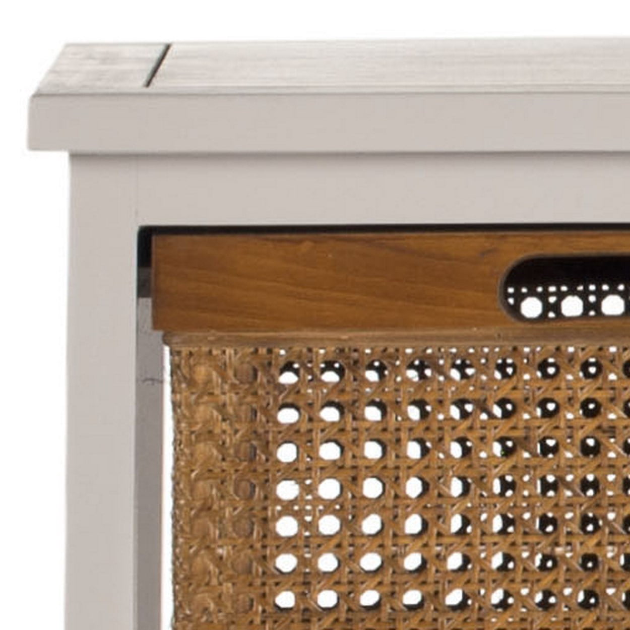 SAFAVIEH Jackson Country Rustic Storage Unit with 4 Drawers, Quartz Grey/Cane