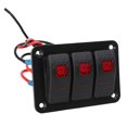 thumbnail image 2 of 3 Gang Switch Panel Red Color Light Waterproof Corrosion Resisting Switch Board for Car Boat DC12V 24V, 2 of 4