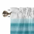thumbnail image 5 of Teal White Gradient Kitchen Curtains and Valances Set, Abstract Ombre Texture Modern Art Rod Pocket Window Valance 18 Inch Window Curtain Panels for Living Room Bedroom Laundry, 27.5x36in, 3 Pieces, 5 of 7