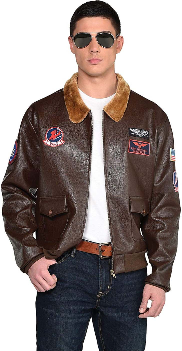 Top Gun Maverick Mens Adult Costume Aviator Bomber Jacket